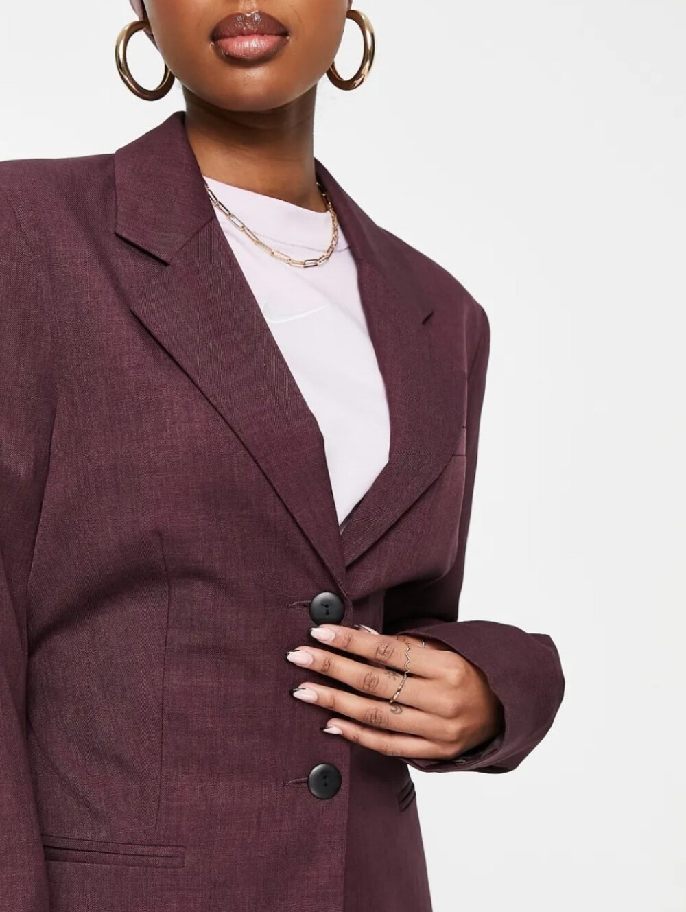 ASOS Communter Suit Single Breasted Blazer size 4 In Burgundy Office Workwear
